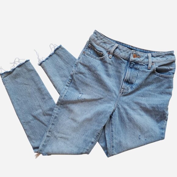 Express '90s style high-rise skiny jeans, factory distressed - size 2 - Picture 1 of 8